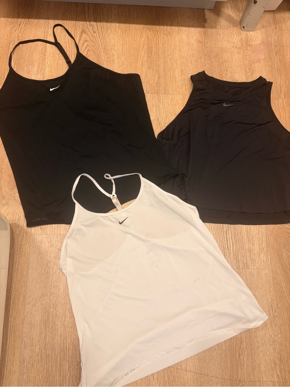 Nike Women's Black & White Dri-FIT Racerback Tank Tops - 3 Pack Look